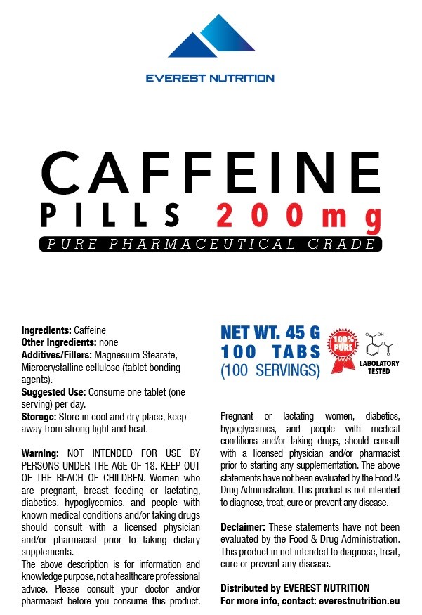 Caffeine Tablets 200mg – Extra Strong Energy Pills – 100% Pharmaceutical Quality