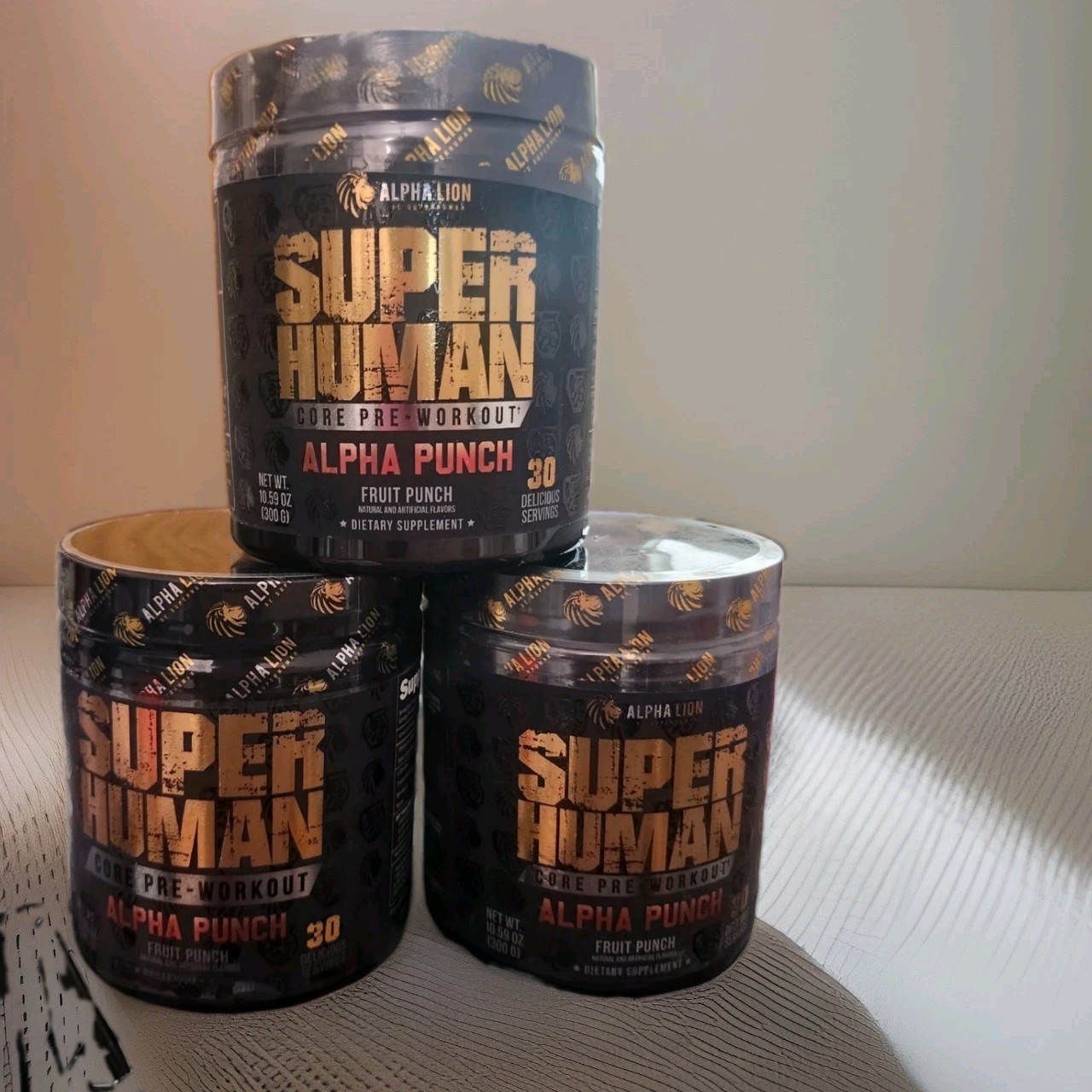 Alpha Lion Super Human Pre-Workout Lot Of 3 (Alpha Punch Flavor) Expires 12/2026