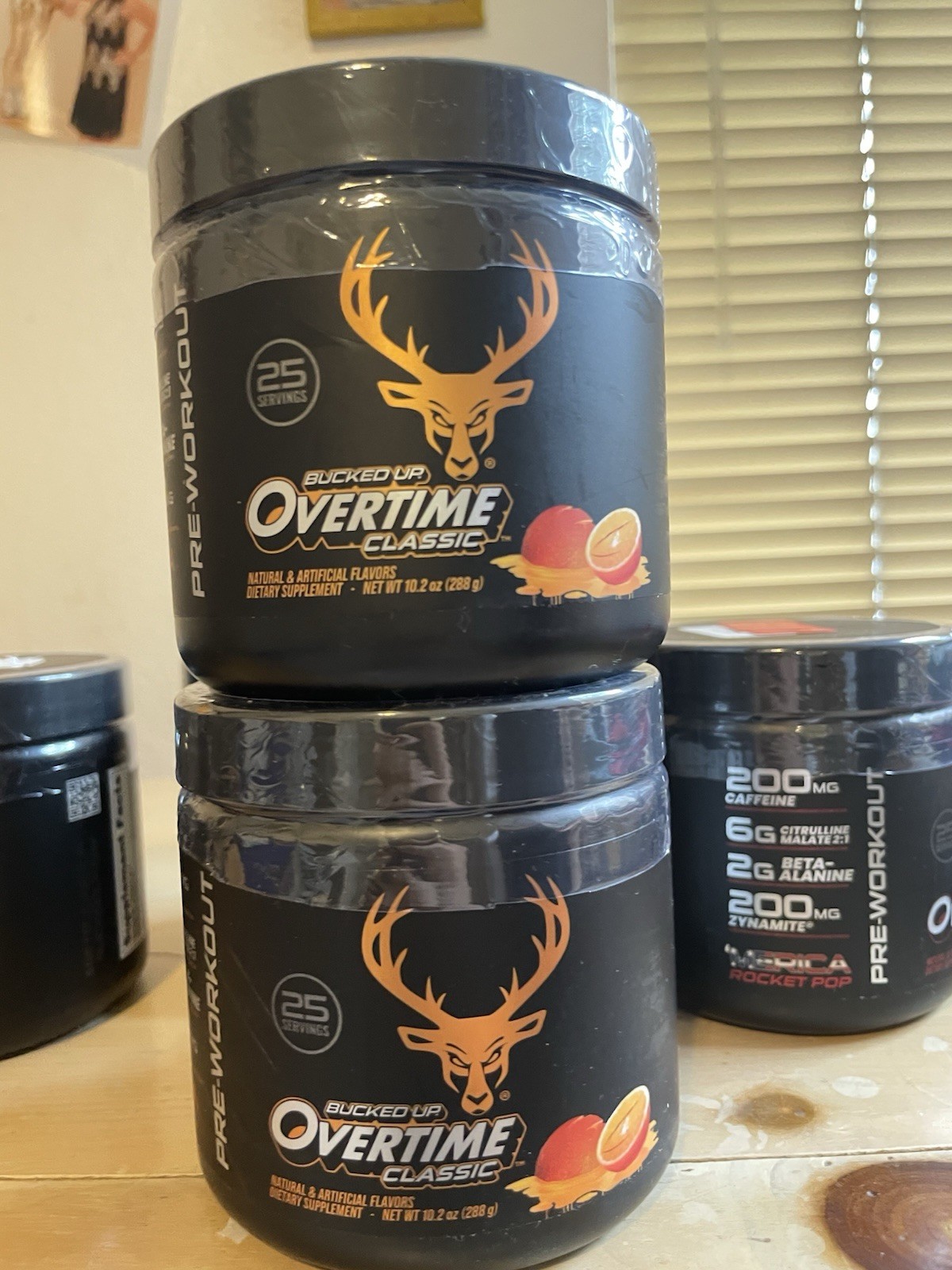 Bucked Up Overtime Classic Pre-Workout Powder 200mg Caffeine Killa OJ 10.2oz