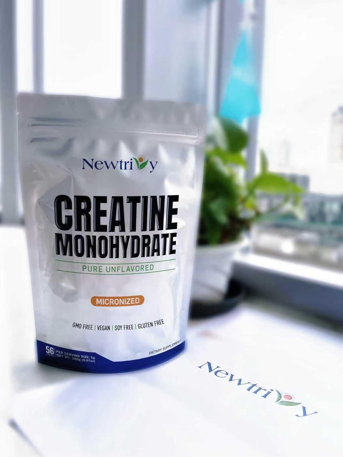 Creatine Monohydrate 280g – Unflavored, Kosher, Non-GMO for Enhanced Performance