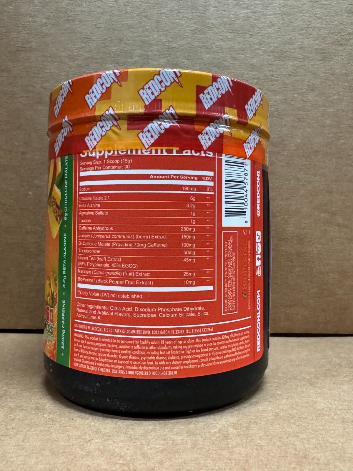 REDCON1 TOTAL WAR Pre Workout 30 Serv Mango Madness Free Ship 2027 EXP SALE