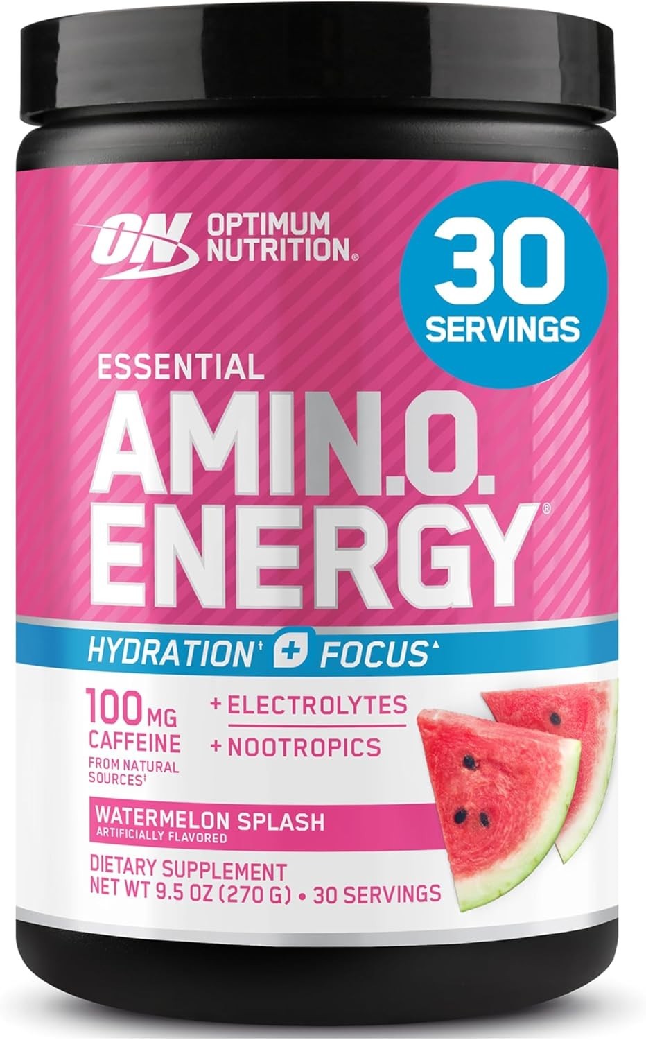 Energy & Focus Enhancer – Amino Powder with Electrolytes, 30 Servings Watermelon