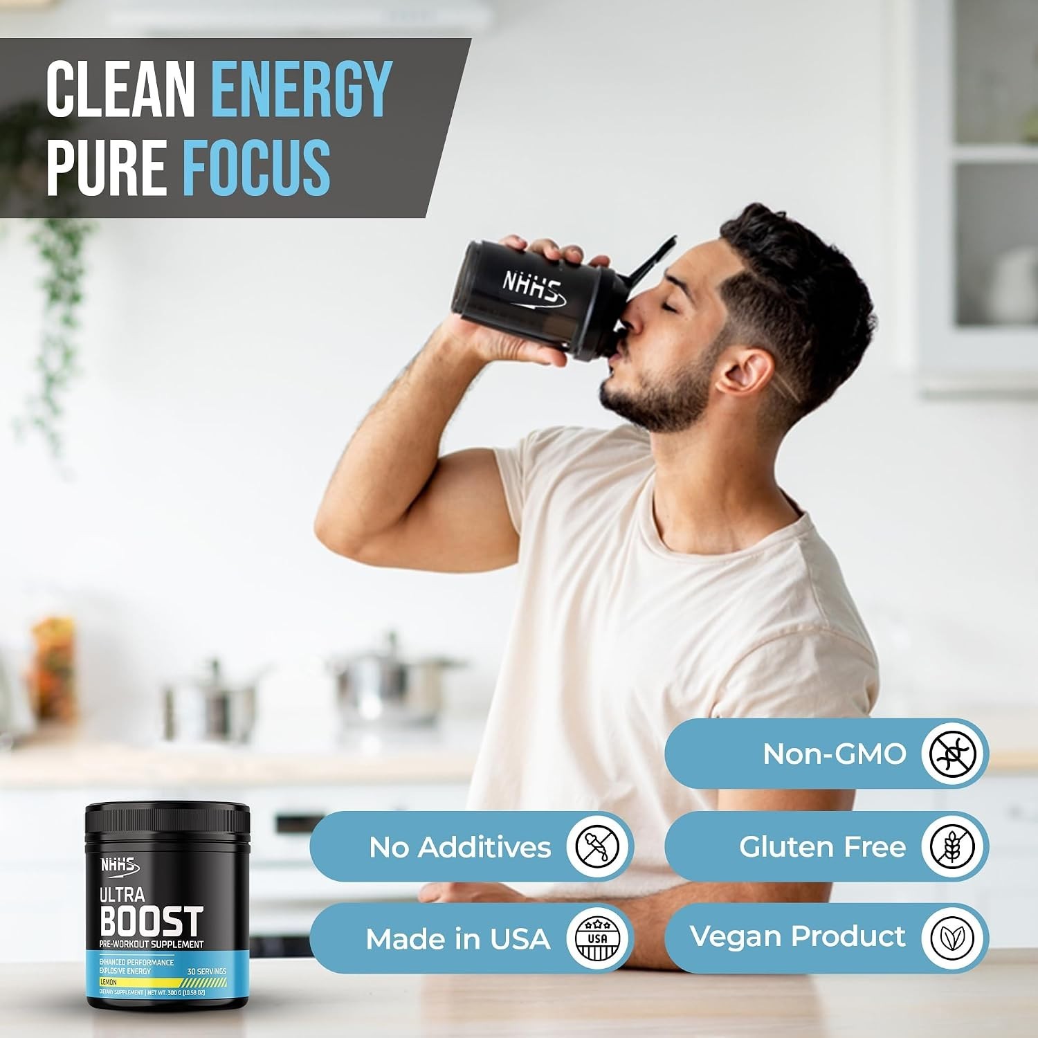 300g Ultra Boost Pre-Workout Powder, Formula for Explosive Energy & Focus