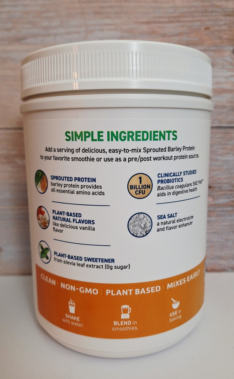 Garden of Life Barley Protein, Vanilla Caramel,Plant-based Non-GMO, 21g Protein.