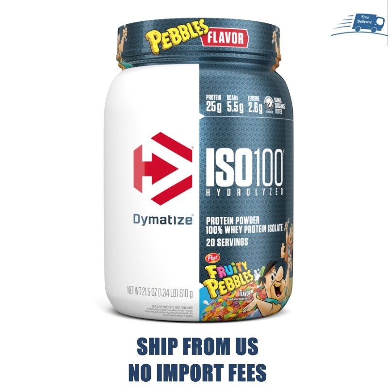 Dymatize ISO100 Hydrolyzed Whey Isolate Protein Powder, Fruity Pebbles, 20 servi
