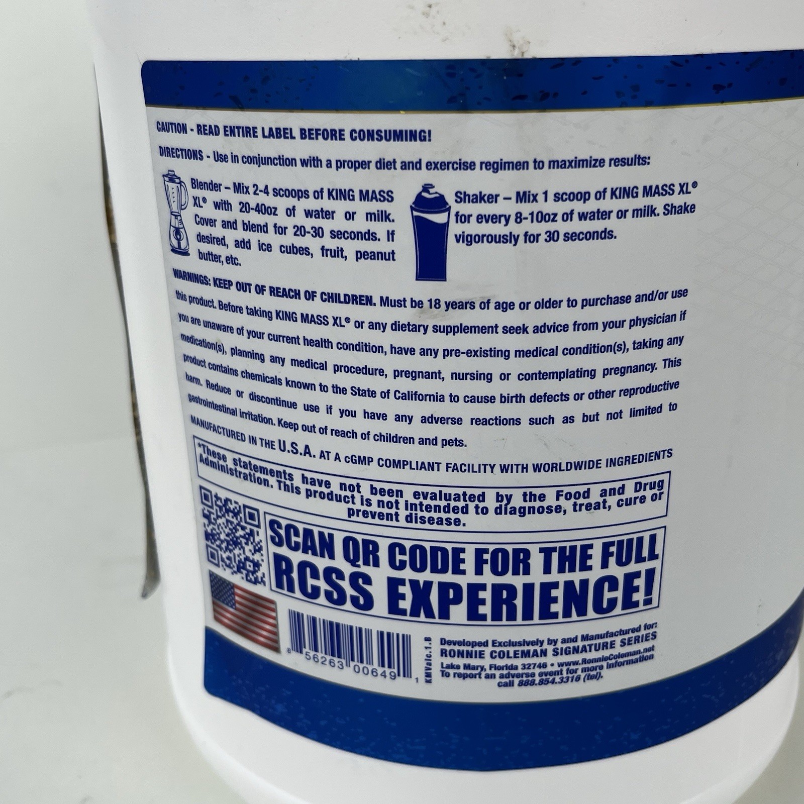 King Mass XL Ronnie Coleman Sig. Series, Vanilla Ice Cream 6lb Exp. 08/2028