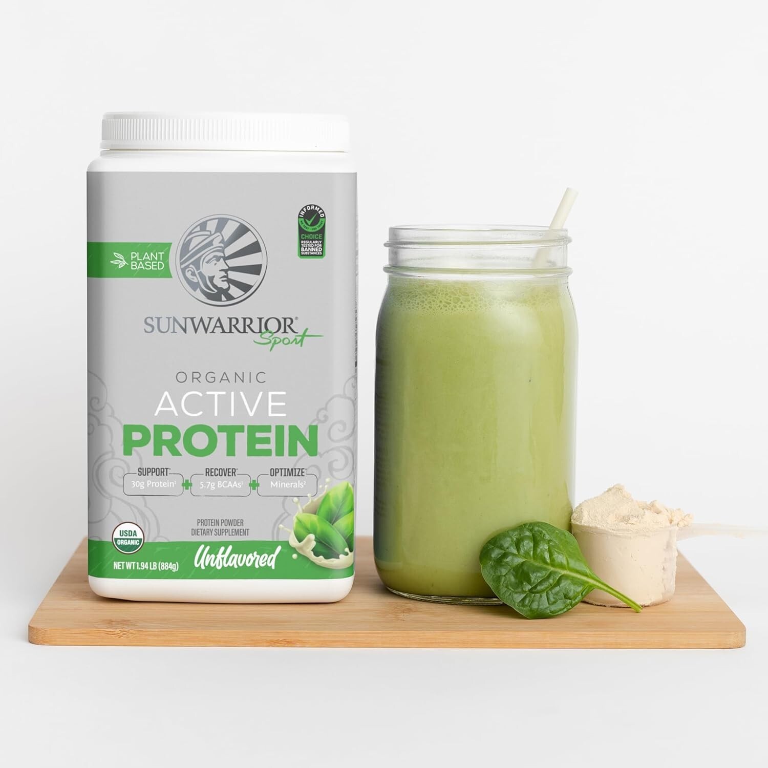 Vegan Protein Powder Plant-Based USDA Organic BCAAs 30g per Serving, 2.2 lbs
