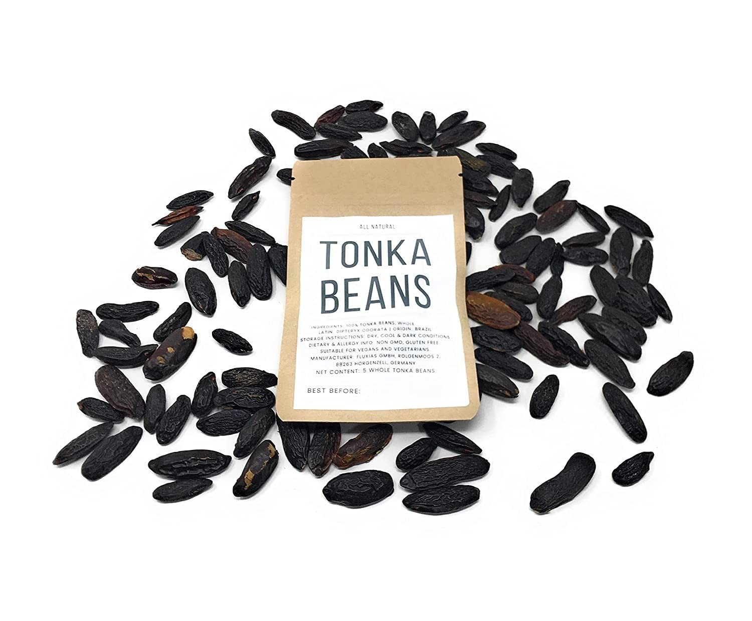 5 Premium Tonka Beans – Whole Natural – 100% 5 Count (Pack of 1)