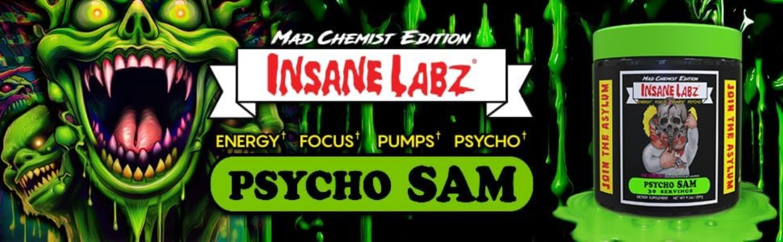 Psycho Sam, High Stimulant Pre Workout Powder, 30 Srvgs 30 Servings Pack of 1…