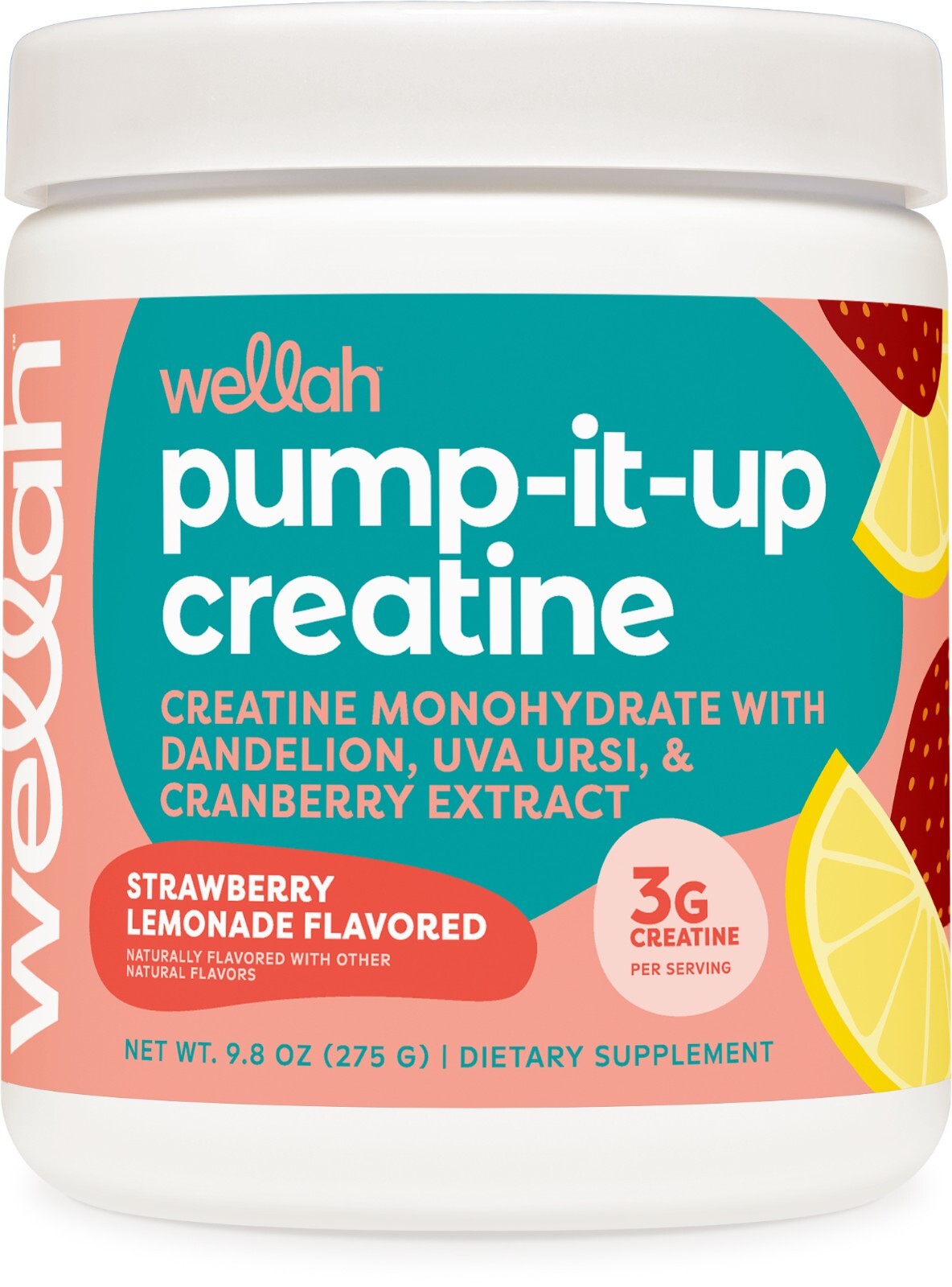 Wellah Pump-It-Up Creatine (50 Servings, Strawberry Lemonade)