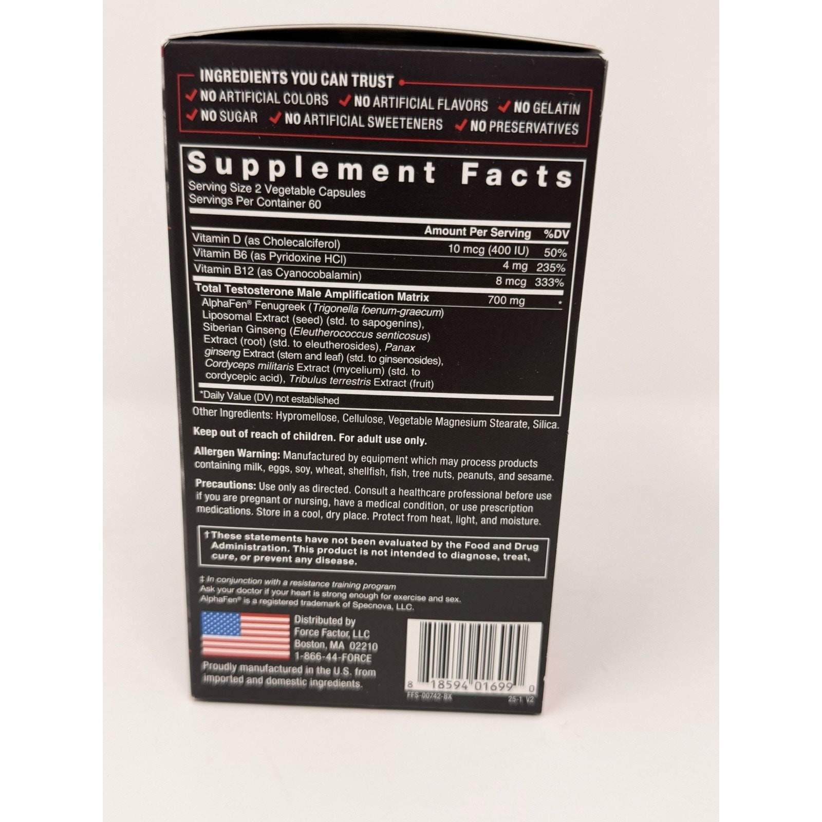 Force Factor Test X180 Legend ~ Test Booster Muscle Builder ~ 120 caps Exp 08/29