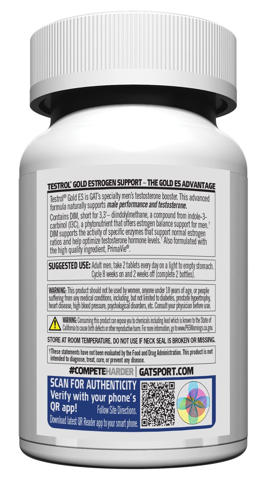 GAT SPORT Testrol Gold ES, Test Booster for Men, 60 Count (Pack of 1),