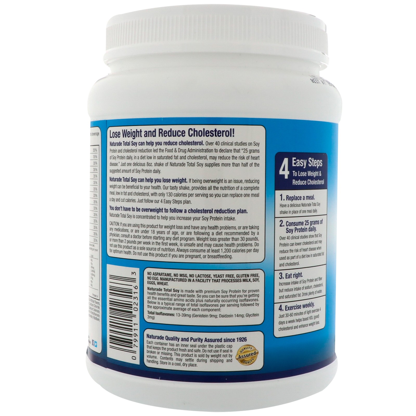 Naturade Total Soy Weight Loss Shake Vanilla 19 1 oz 540 g Egg-Free,
