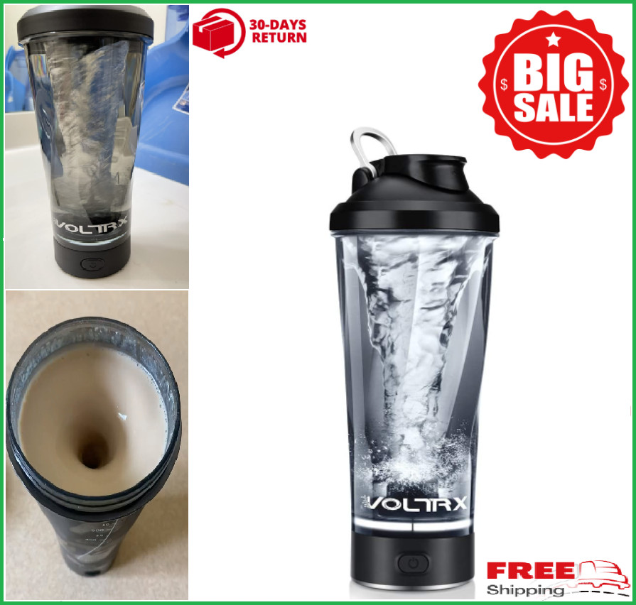 Electric Protein Shaker Bottle USB Port-24 oz Gym Sports Bottle Drink Mixing Cup