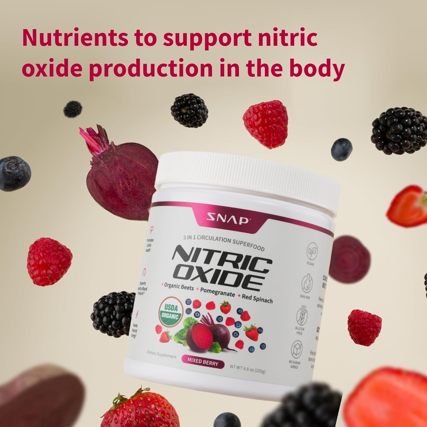 Nitric Oxide Organic Beet Root Powder Super Beets Superfood, 2 Pack Original