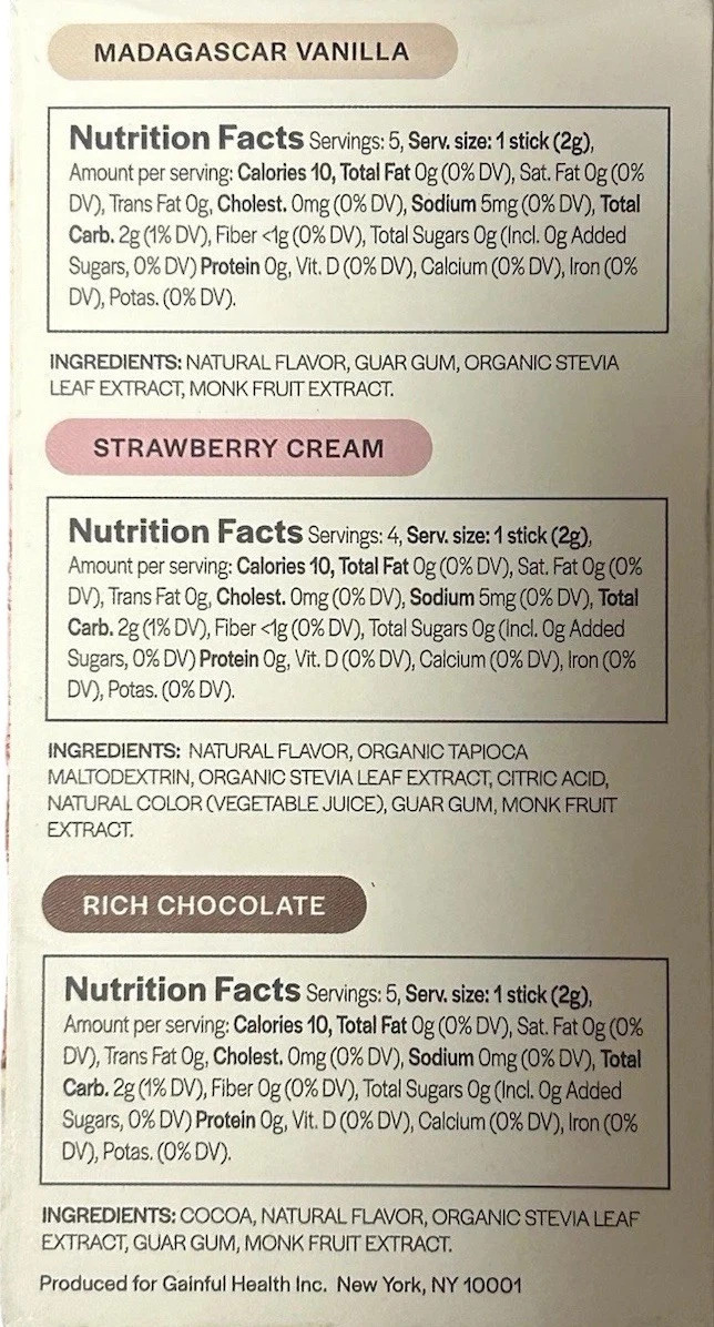 Gainful Flavor Vanilla, Strawberry & Chocolate 14 Packets Ex: 08/2026 New Sealed