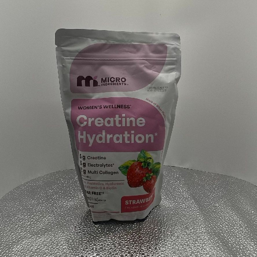 Micro Ingredients Creatine Hydration Powder Strawberry Women’s Wellness – New
