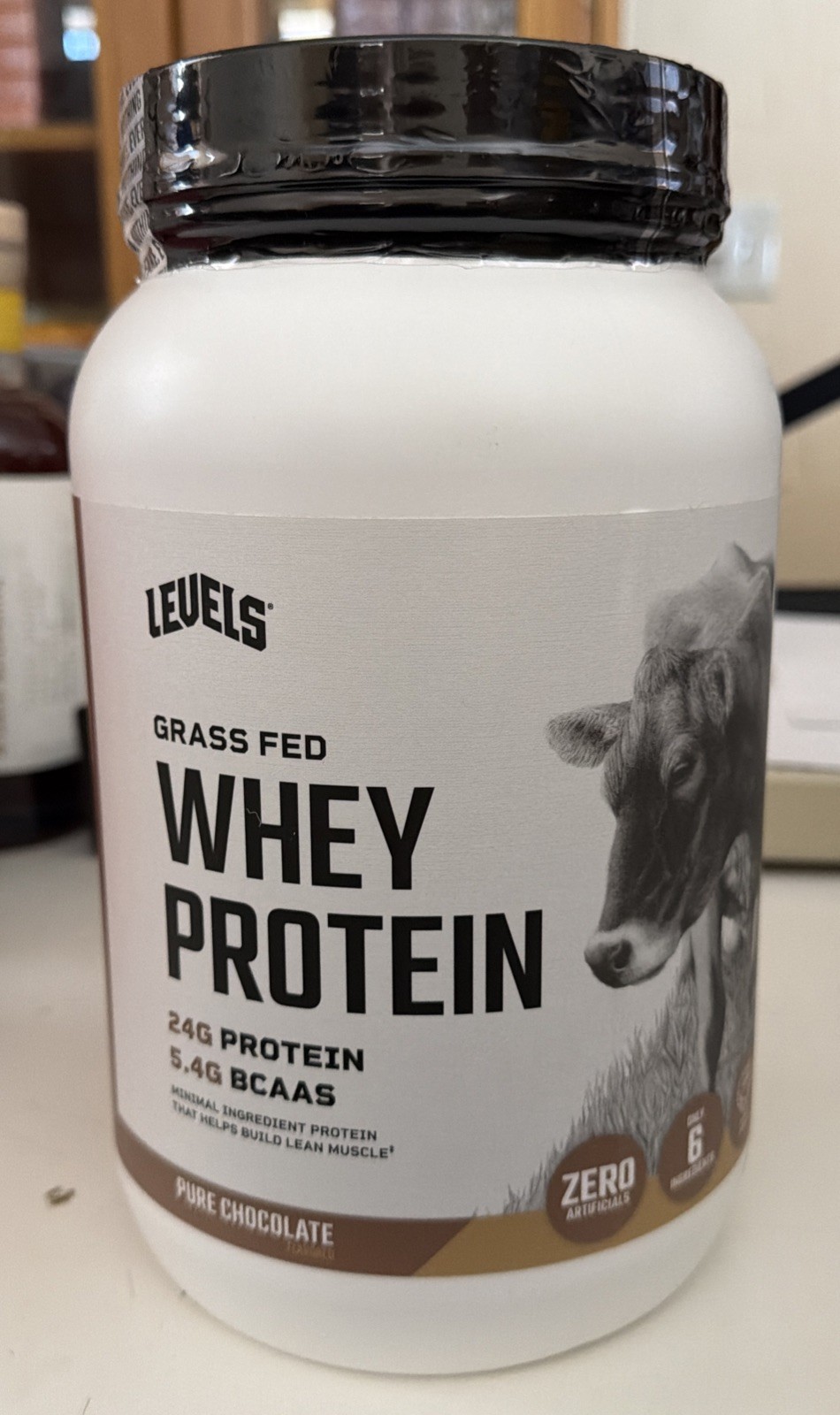 Levels Grass Fed Whey 24g Protein Powder Double Chocolate 1.48 LB 12/2027
