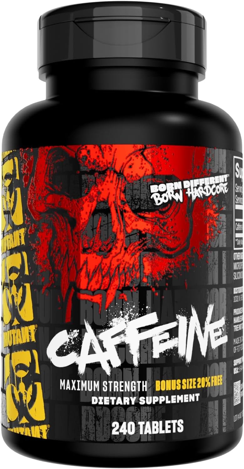Mutant Caffeine Pills – Pharmaceutical-Grade Pure Caffeine Supplement, 240 Table