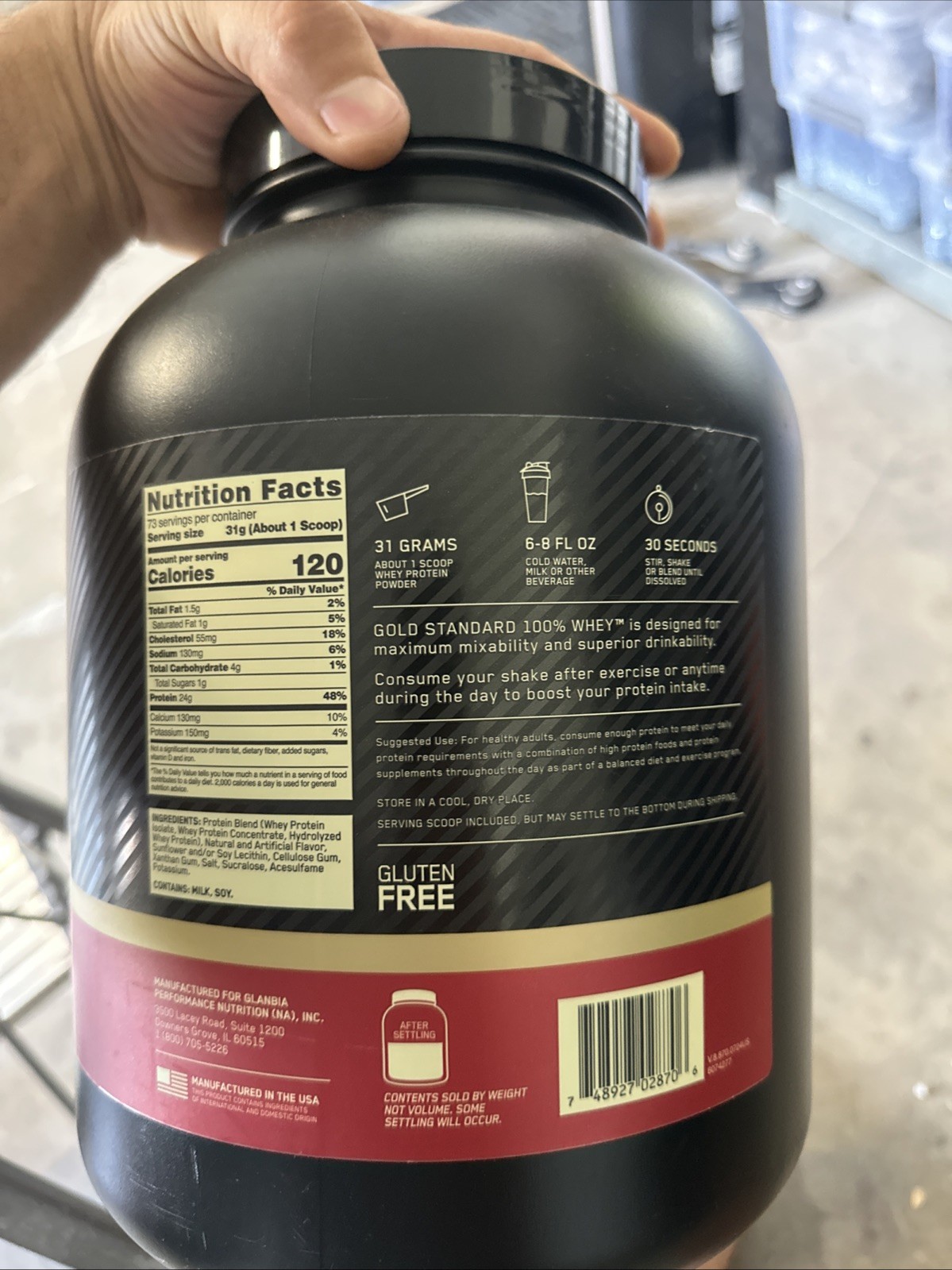 Optimum Nutrition Gold Standard Whey Protein Powder Vanilla Ice Cream 31.7oz