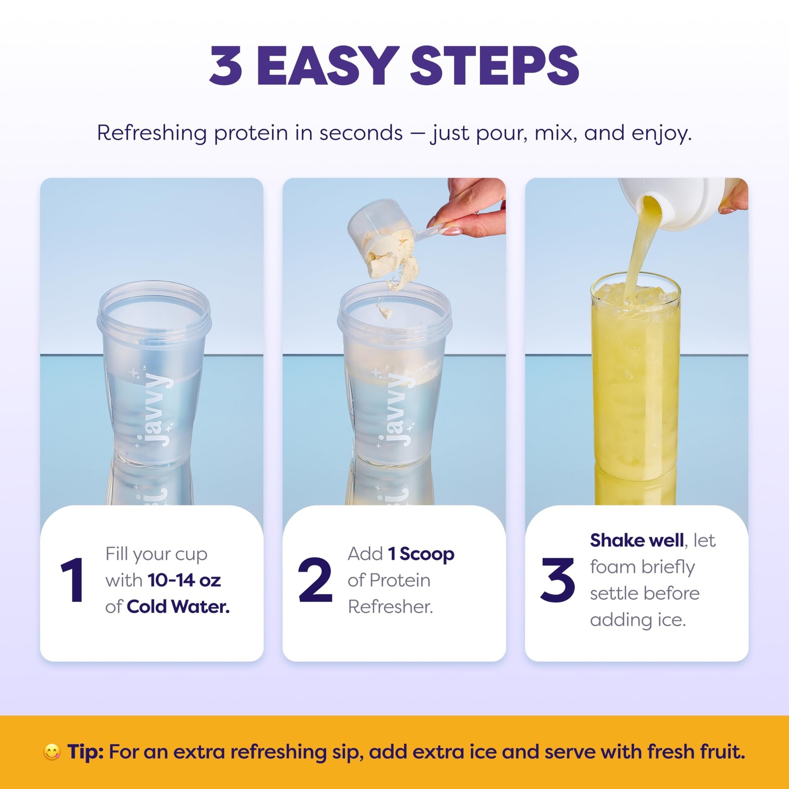 Javvy Clear Protein Refresher Drink Mix – 10g of Whey Protein and Collagen Pe…