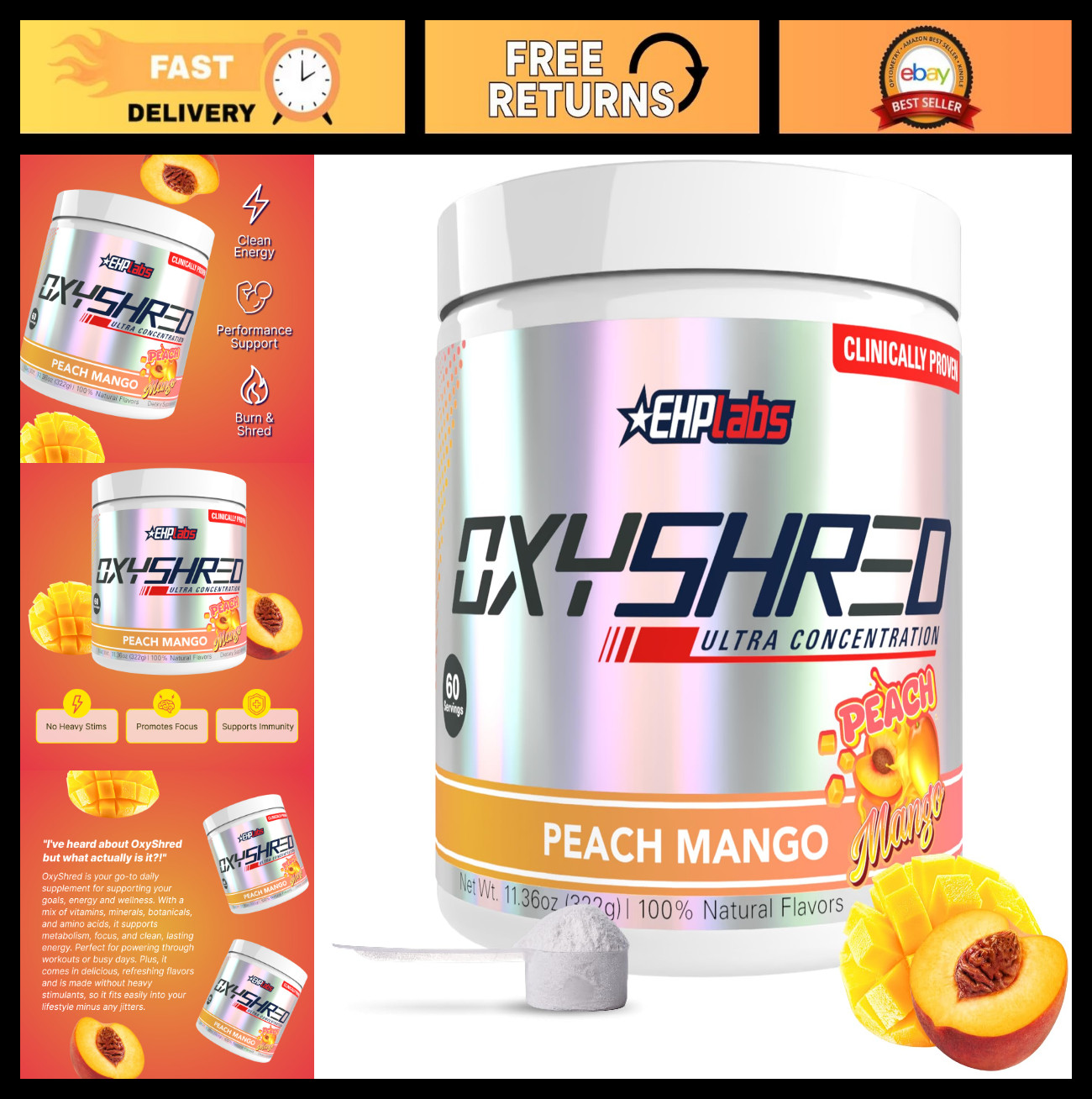 Pre Workout Powder with L Glutamine & Acetyl L Carnitine – Energy Boost Drink, P