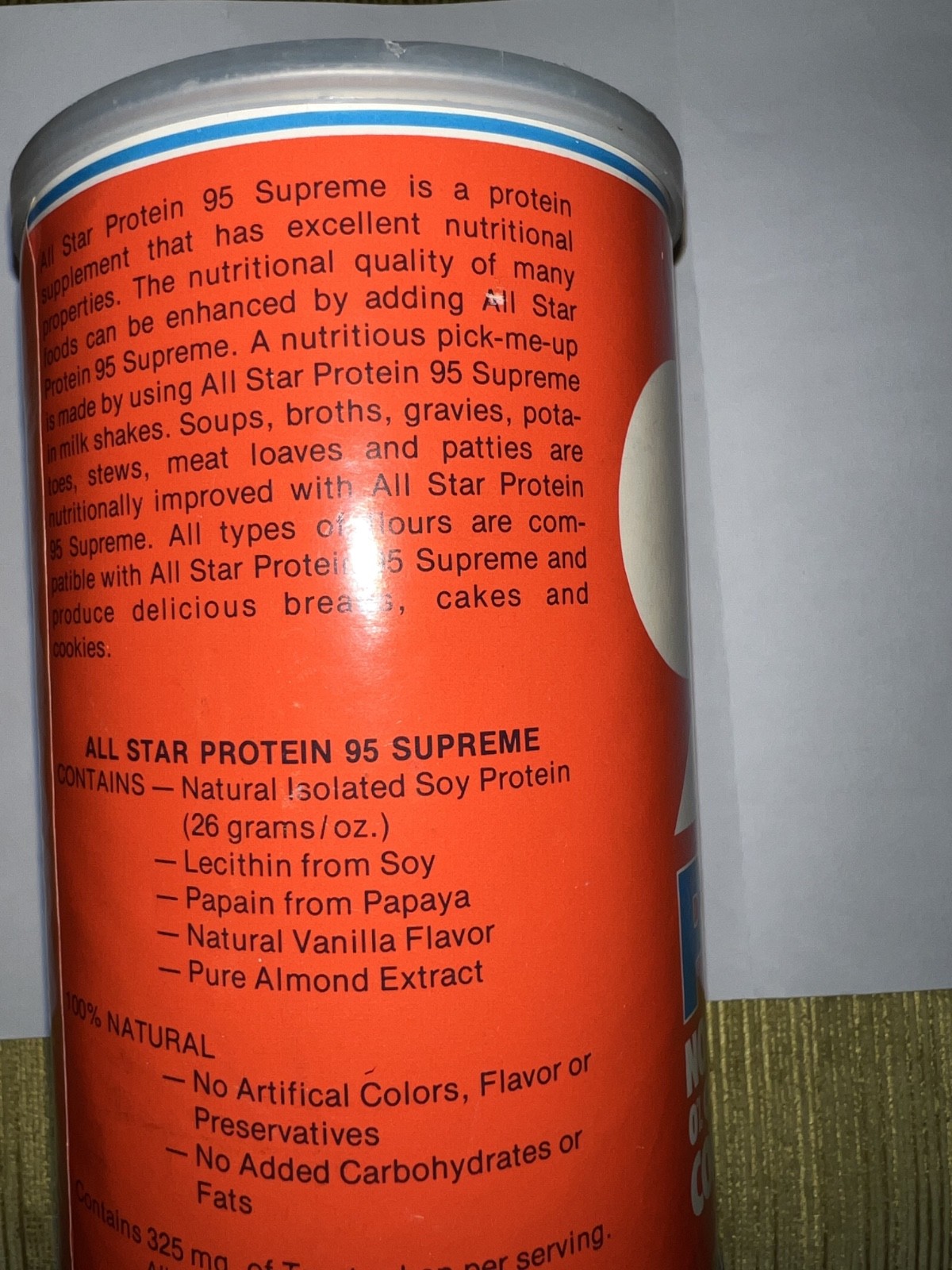 Vintage AllStar 95 protein powder- 16 oz – no sugar, no starch