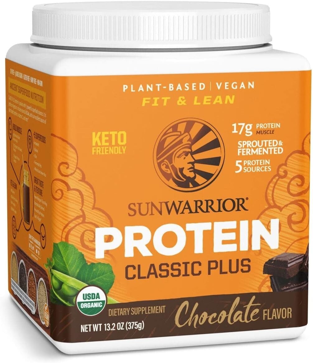 Sunwarrior Vegan Organic Protein Powder Plant-based 5 Superfood Quinoa Chia 375g