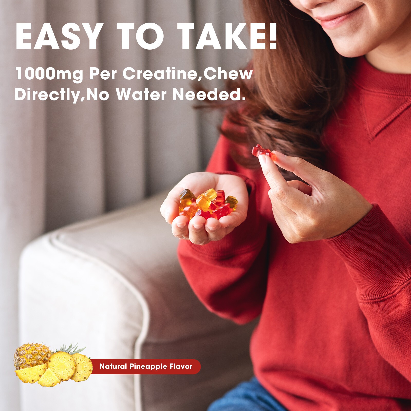 Creatine Monohydrate Gummies – 60Gummies -3000mg – Muscle Strength and Energy