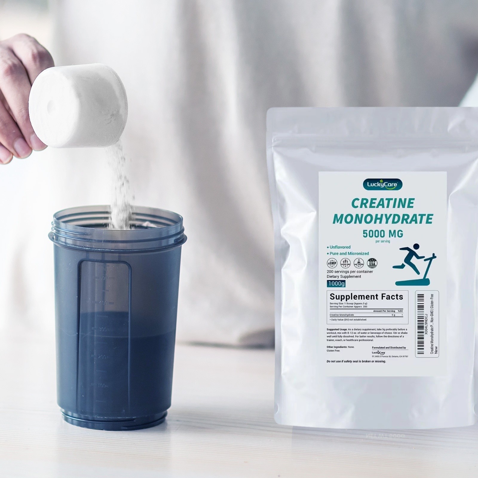 Pure Creatine Monohydrate 2.2lbs – Powder Micronized 200 Servings 5g Per Serving