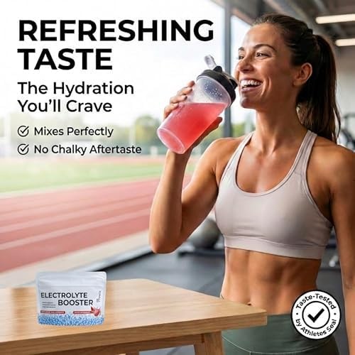 Electrolyte Booster Salty Watermelon 50 Servings for Daily Hydration, Exercise,