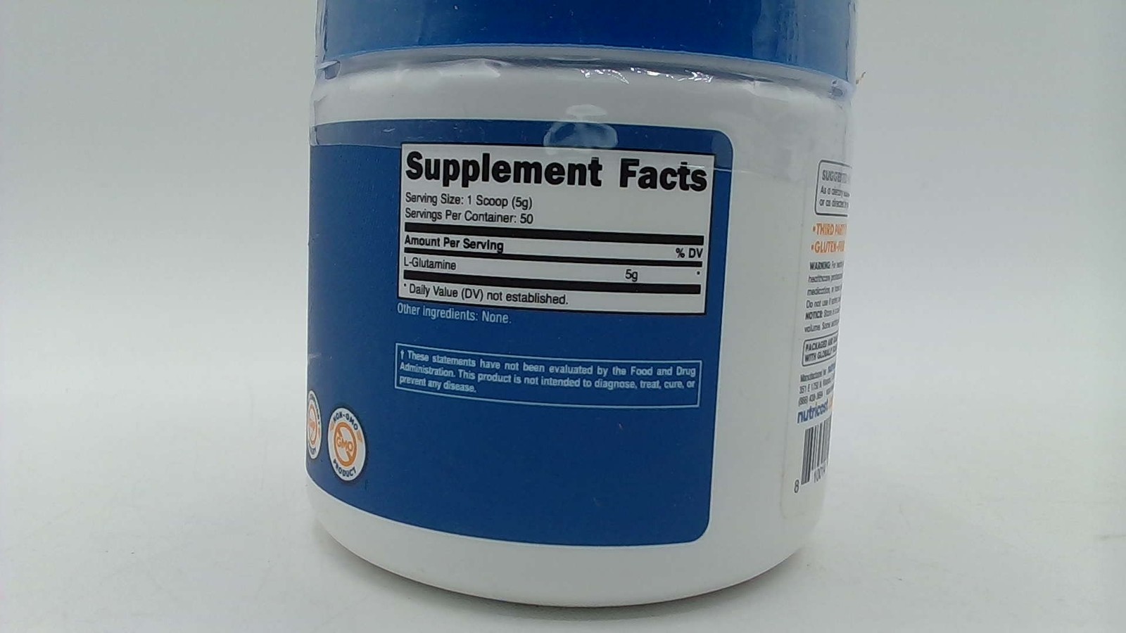 Nutricost L-Glutamine Powder 250 Grams – 50 Servings, Non-GMO, Gluten Free