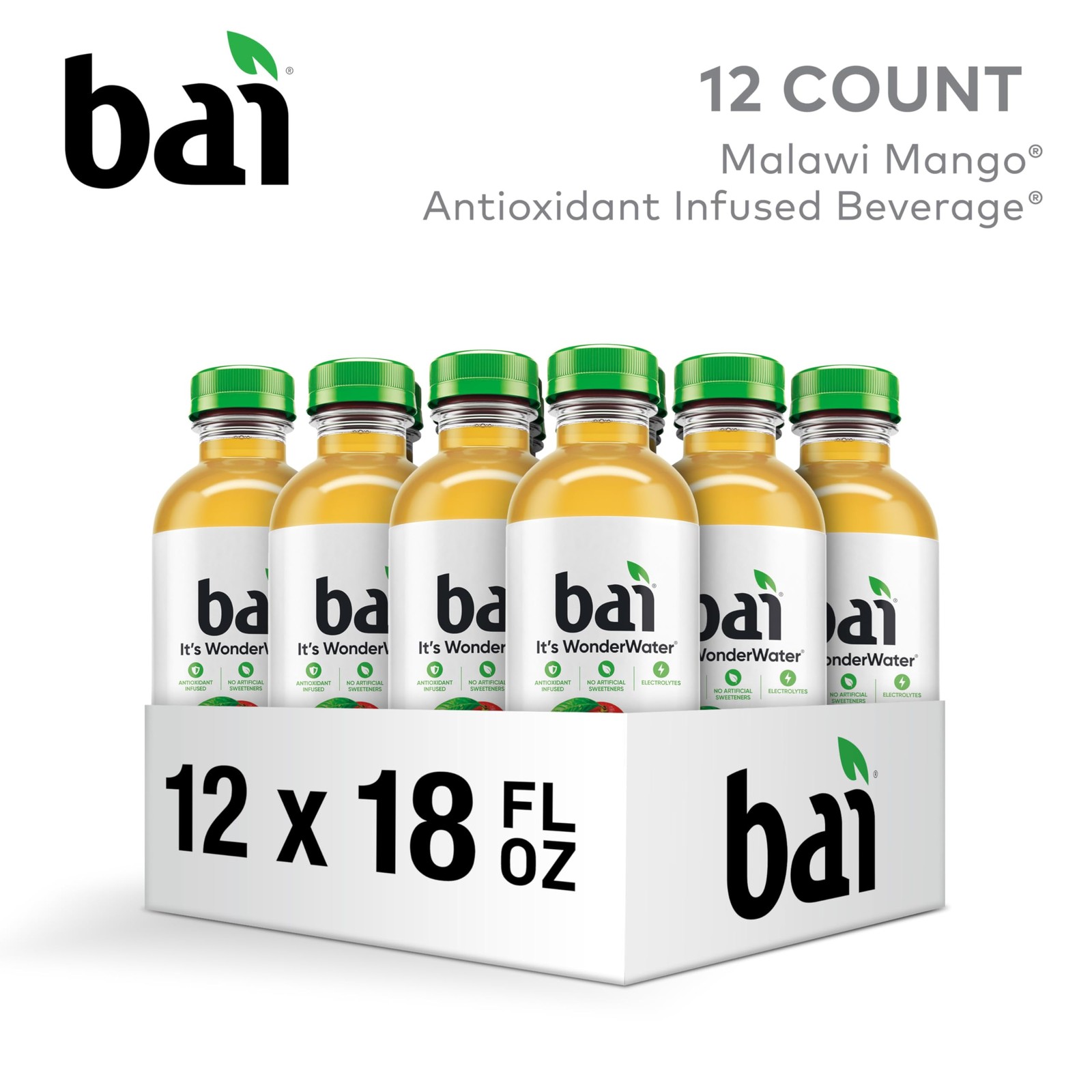 Bai Antioxidant Infused Water Beverage, Malawi Mango, with Vitamin C and No A…