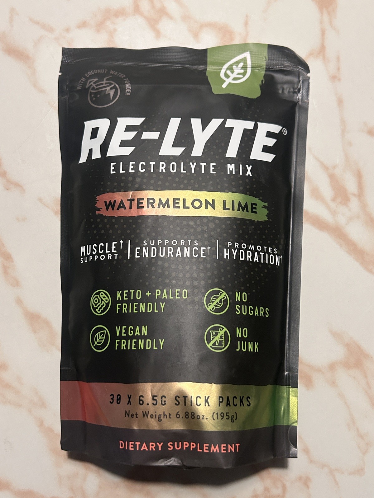 REDMOND Re-Lyte Hydration Electrolyte Powder Mix, Watermelon Lime 30 Stick Packs