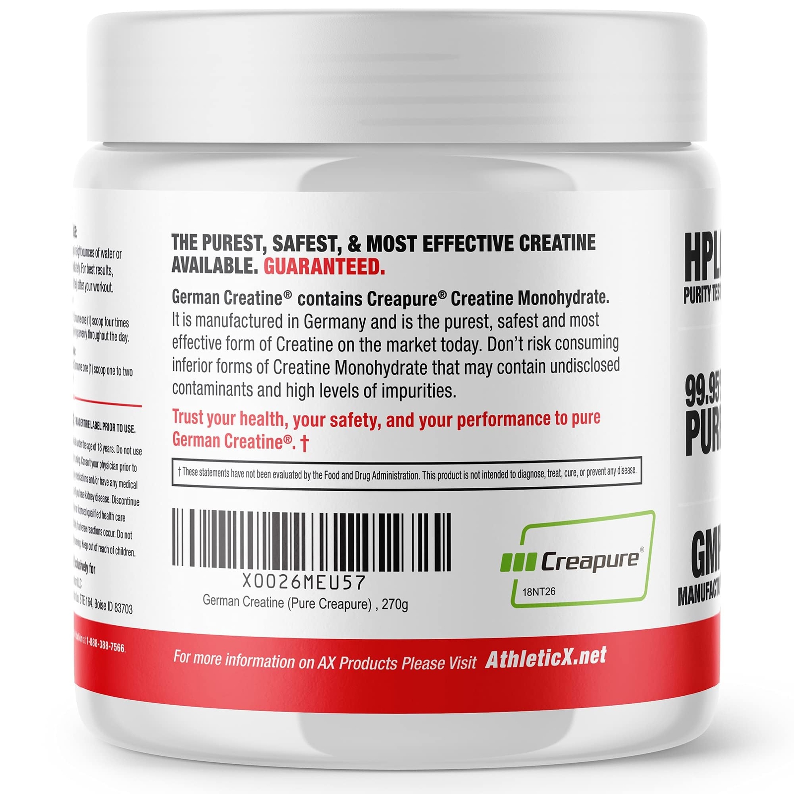 German Creatine – Micronized Creatine Monohydrate Powder 99.99% Pure Creapure…