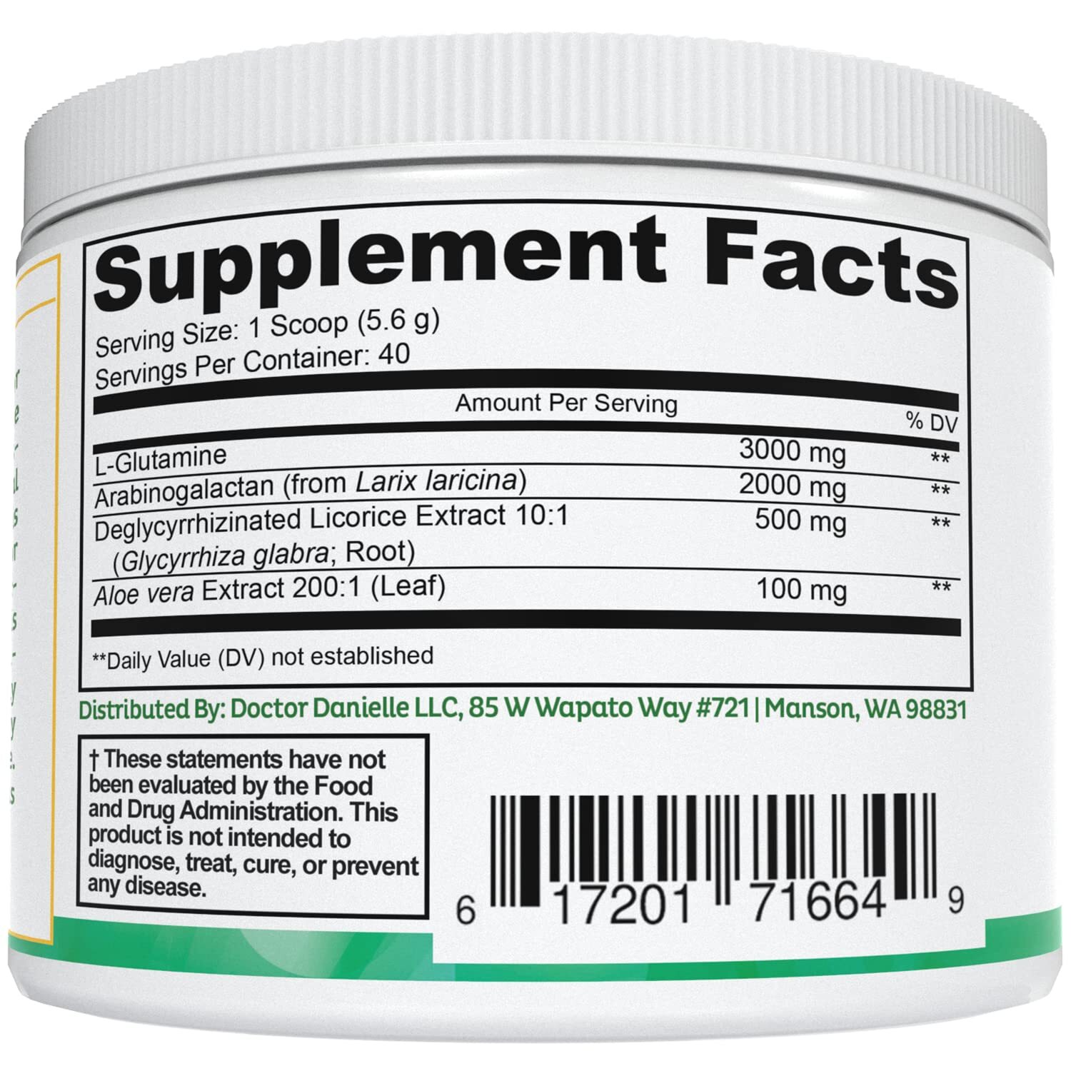 Doctor Danielle Gut Assist – Leaky Gut Repair Supplement Powder – Glutamine A…