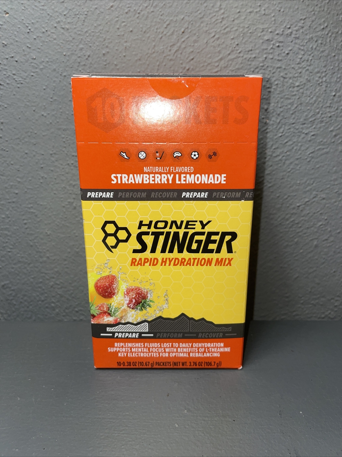 Honey Stinger Strawberry Lemonade Rapid Hydration Recovery 10 Pack Box 5/19/23
