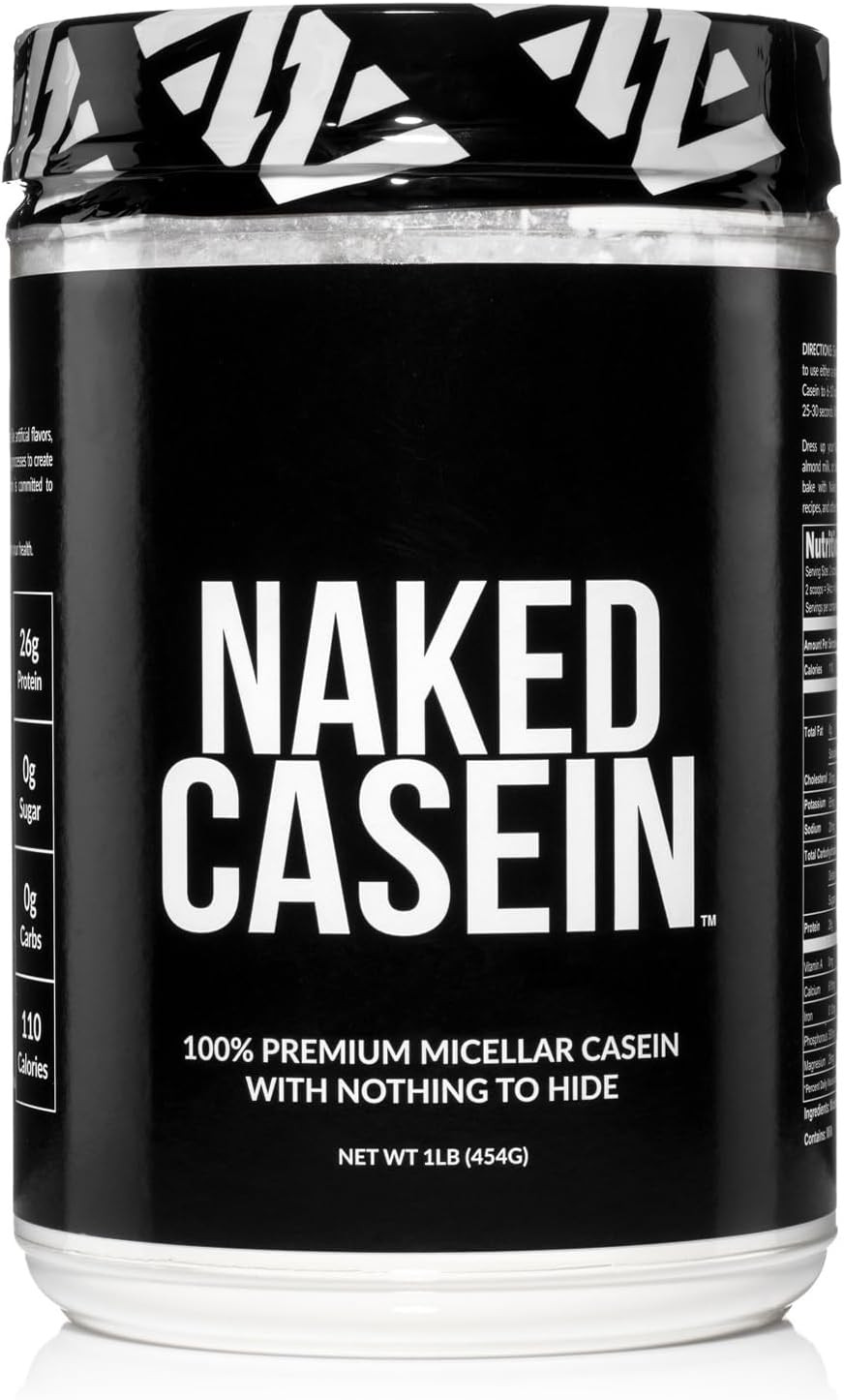 NAKED Casein – 1Lb Micellar Casein Protein – Bulk, Zero Carb, Gmo-Free, Gluten F
