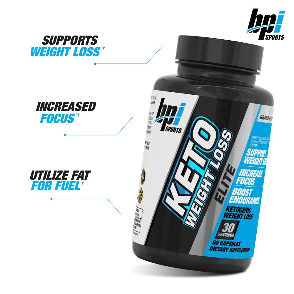 LOT OF 2 BPI Sports Keto Weight Loss ELITE 1st Ketogenic Fat Burner 60 Caps MCTs