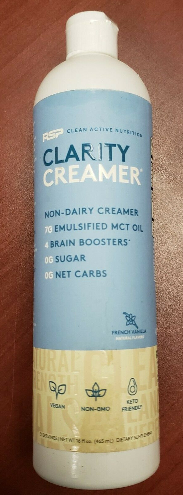 RSP – CLARITY CREAMER Non-Dairy Creamer – 16 fl oz – French Vanilla – Exp 9/2026