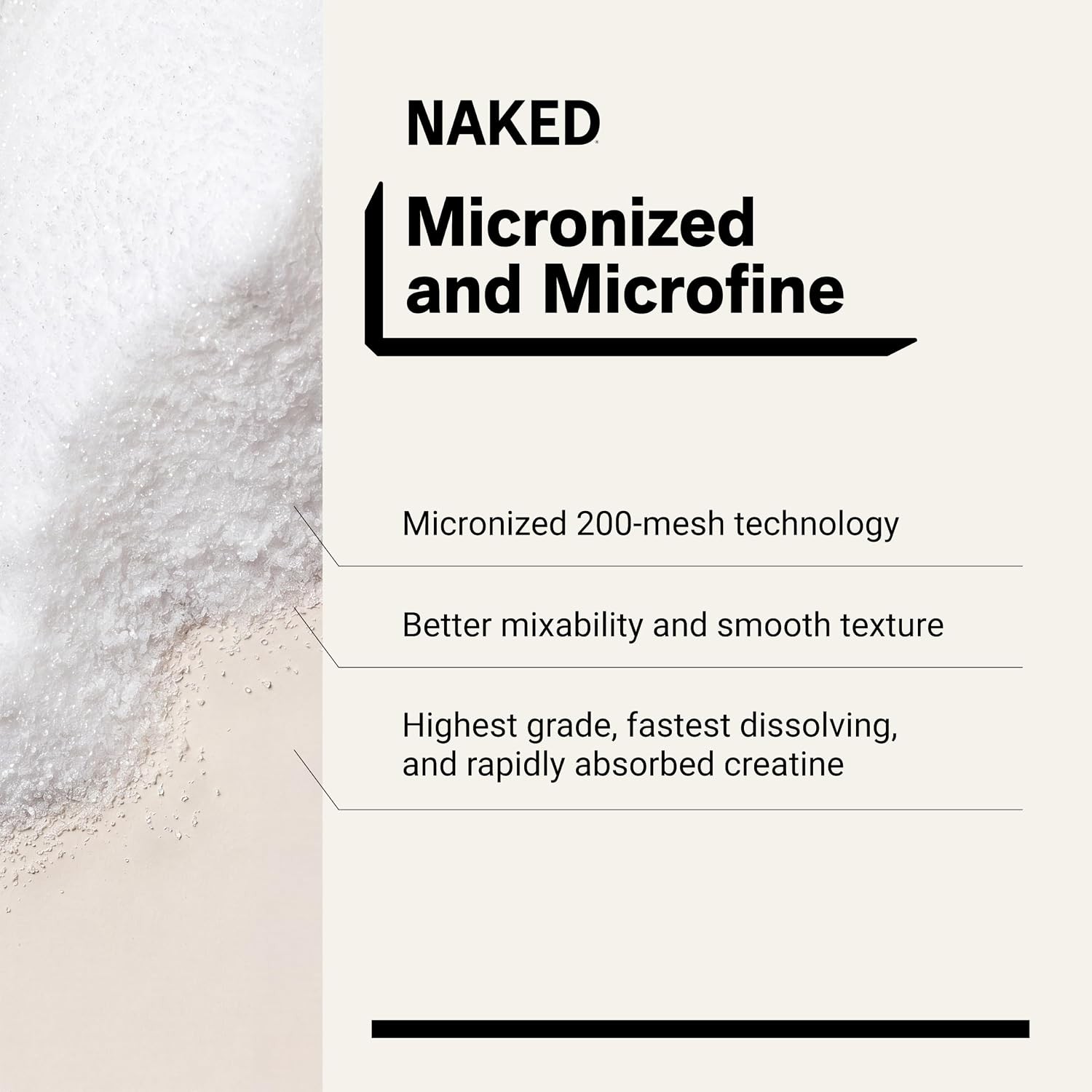 NAKED Pure Micronized Creatine Monohydrate Powder – NSF Certified, Unflavored