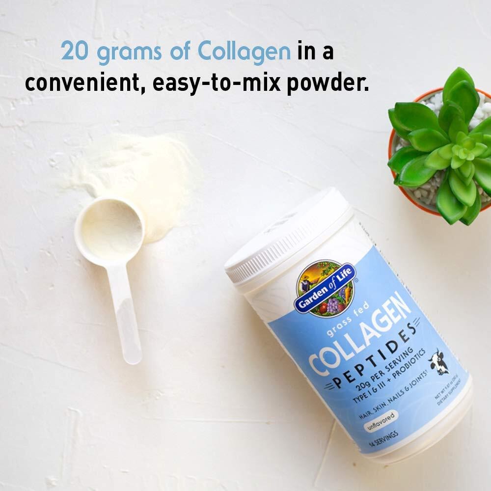 8/26 Garden of Life Grass Fed Collagen Peptides Powder Unflavored Collagen Powde