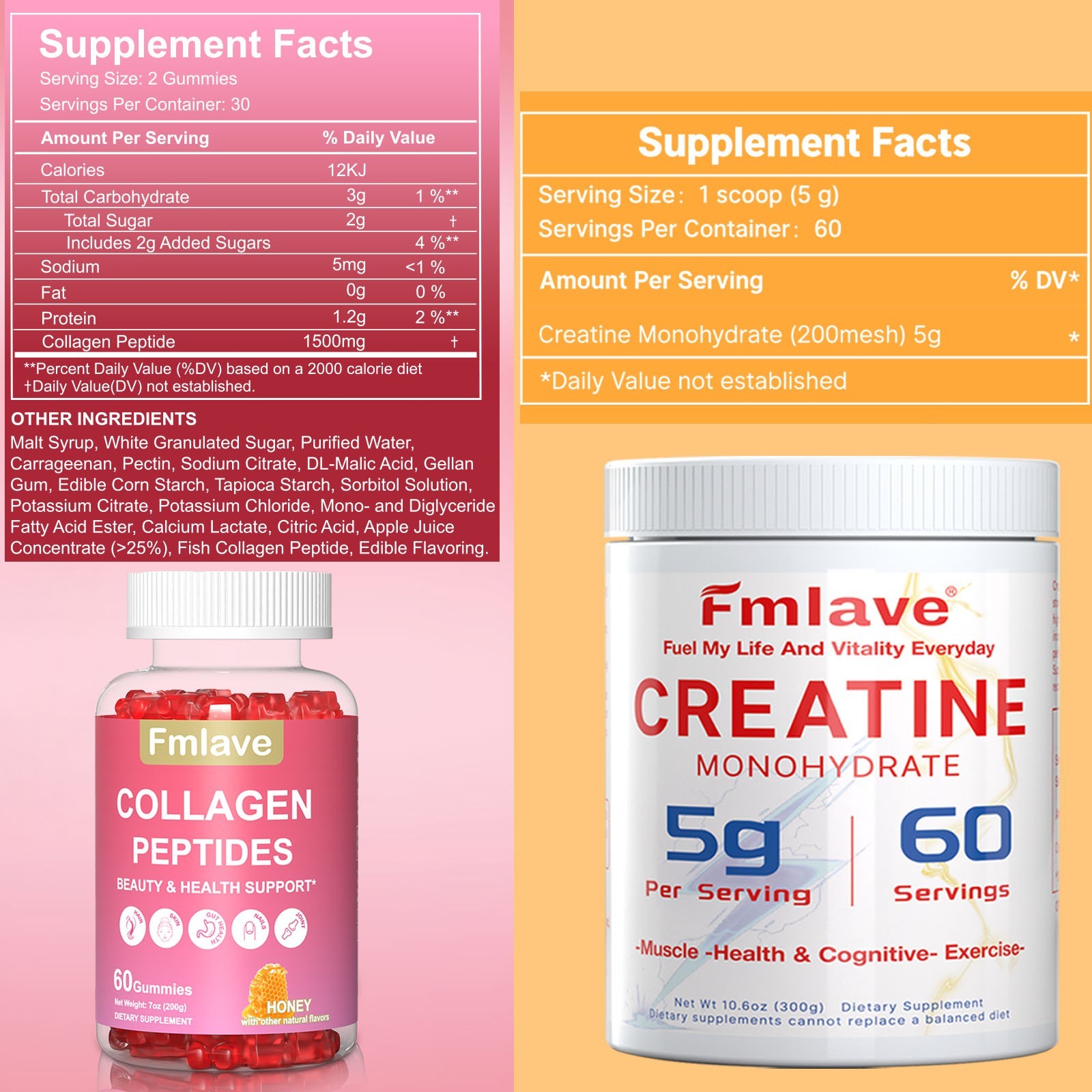 Creatine Monohydrate Powder for Women 60 Servings with Collagen Glute Builder