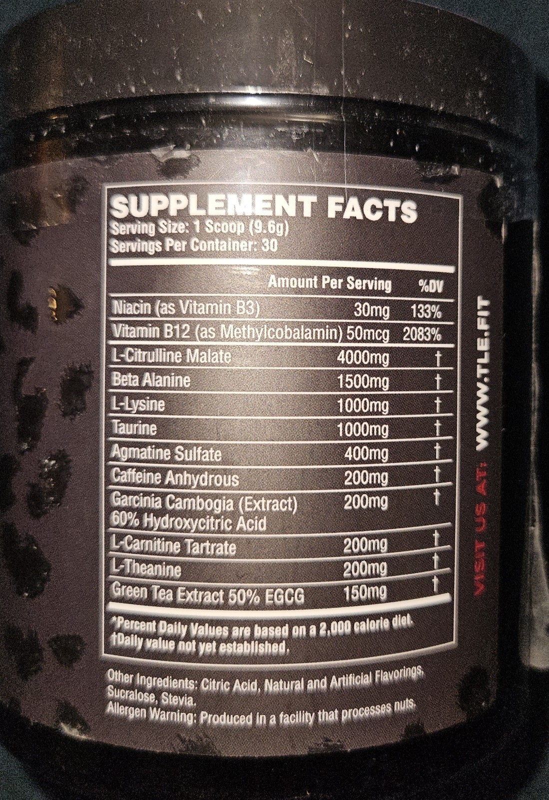 Dash Pre-Workout Fitness Grape Cherry Supplement Performance (30 Servings)