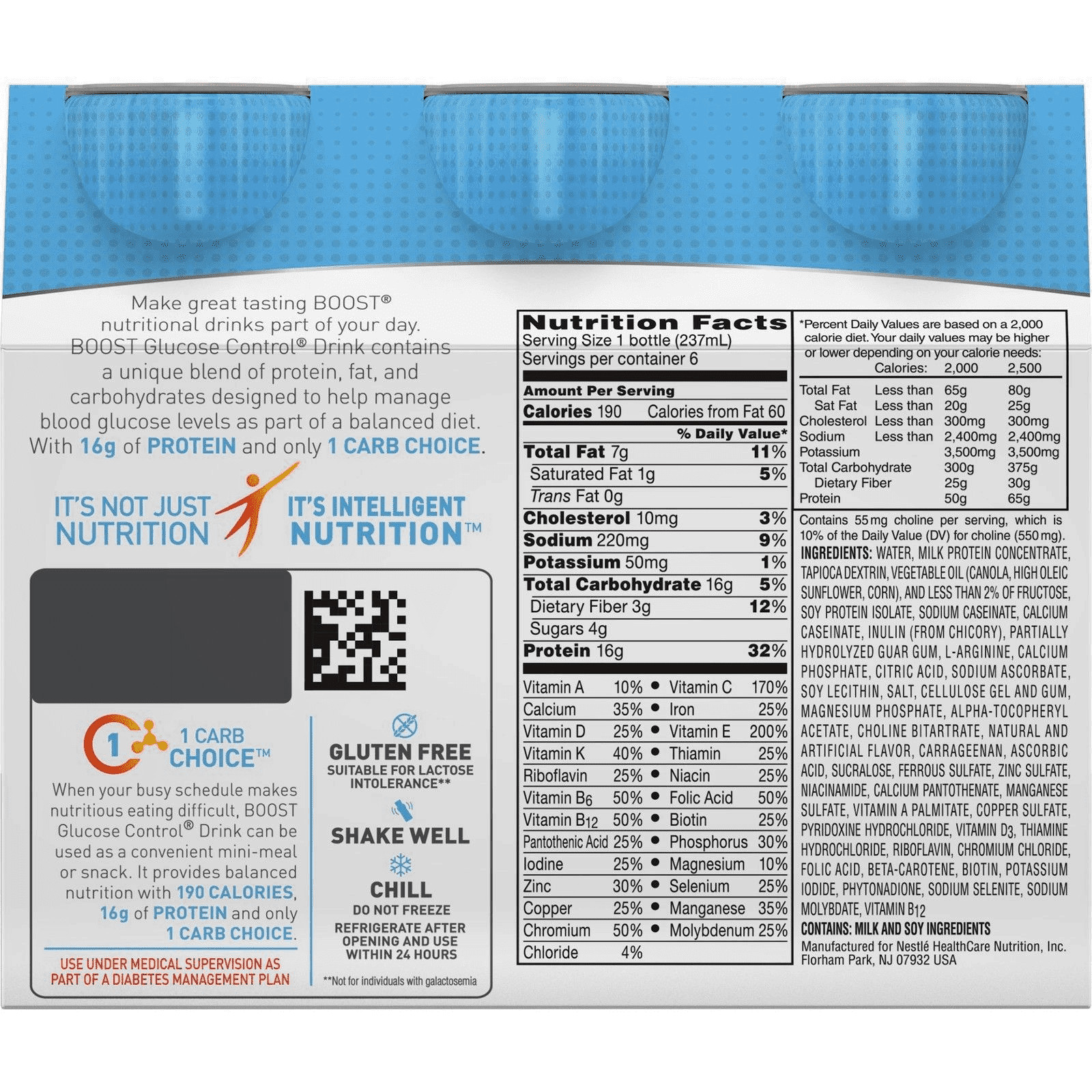 Boost Glucose Control Balanced, Vanilla Delight, 8 oz, 6CT- Pack of 1