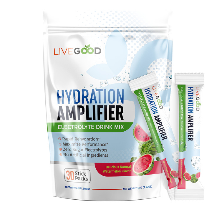 Hydration Amplifier Electrolyte Drink Mix Powder Packets Lemonade or Watermelon