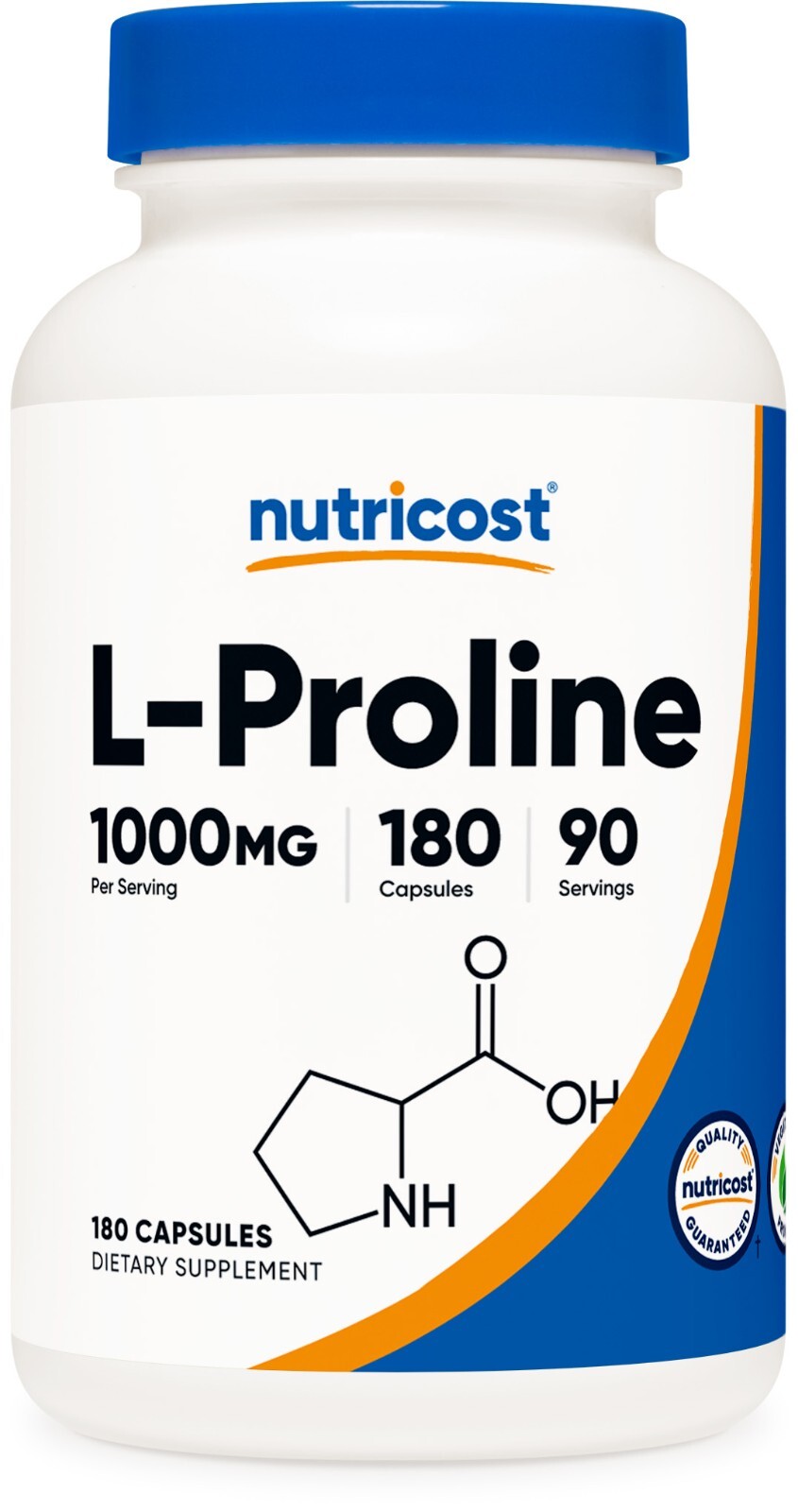 Nutricost L-Proline 1000mg, 180 Capsules (90 Servings)
