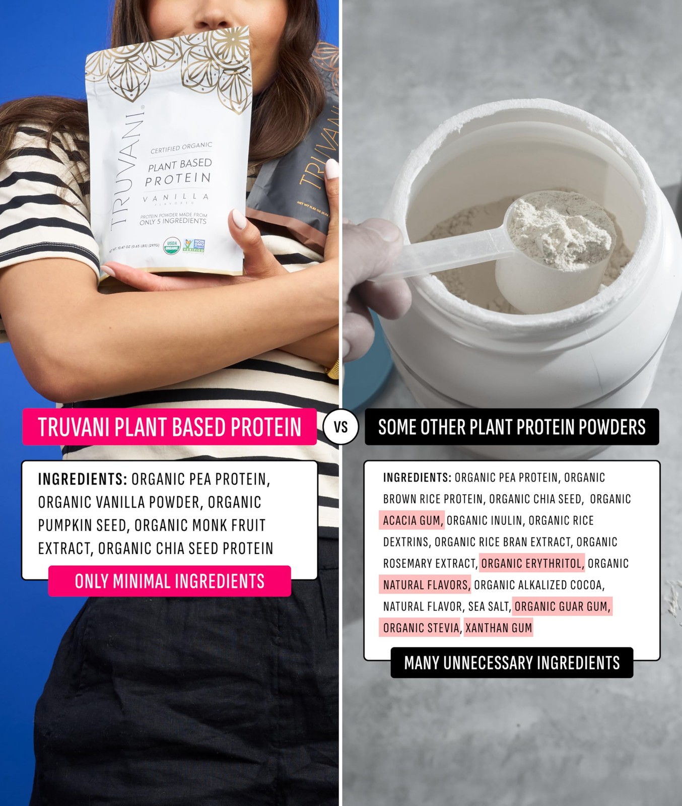 Truvani Vegan Pea Protein Powder | Vanilla | 1 Serving (Pack of 1),