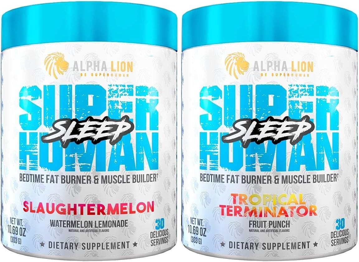 Alpha Lion Super Human Sleep Nighttime Fat Burner Sleep 30 Servings 2 Flavors