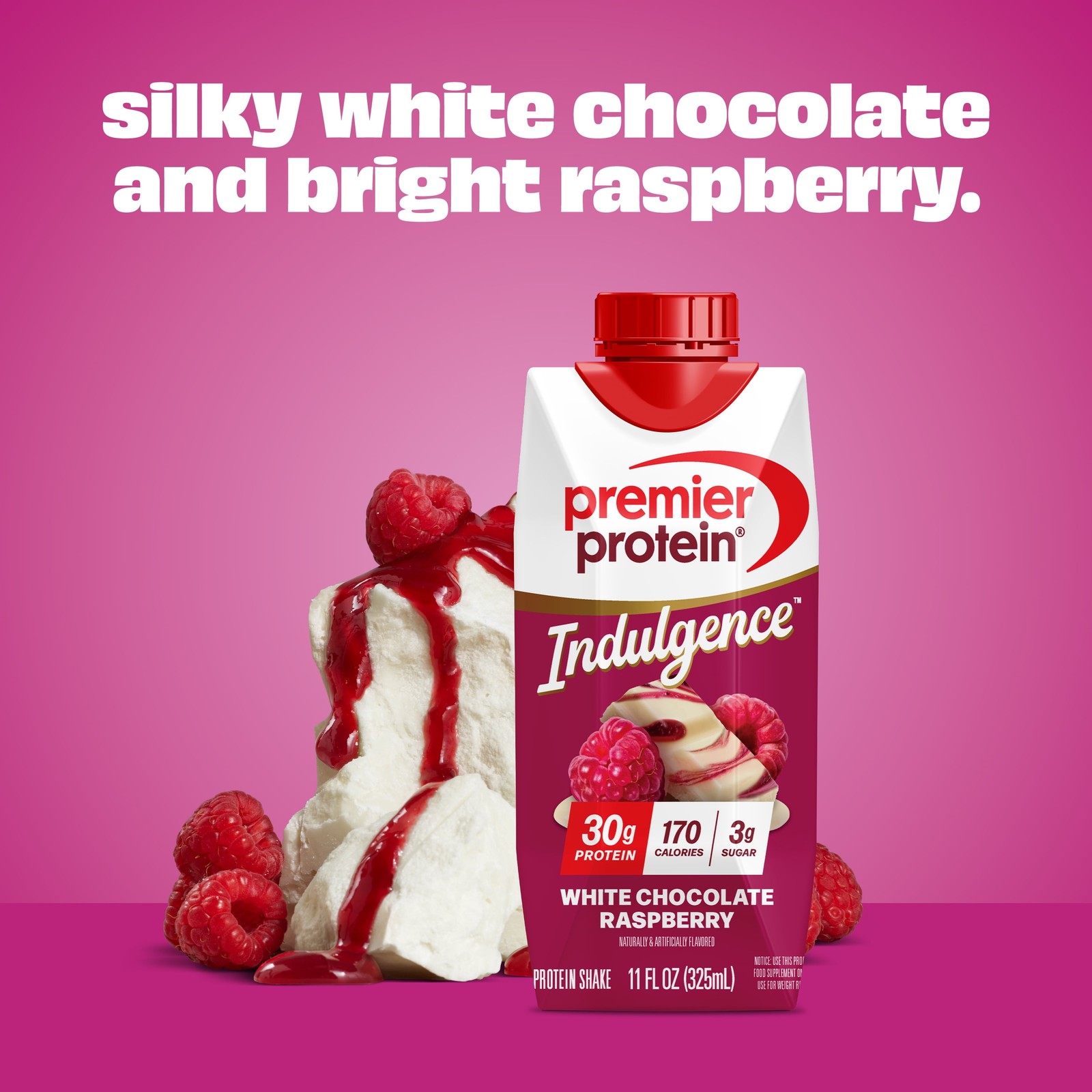 Premier Protein Indulgence Protein Shake, White Chocolate Raspberry, 12 Ct